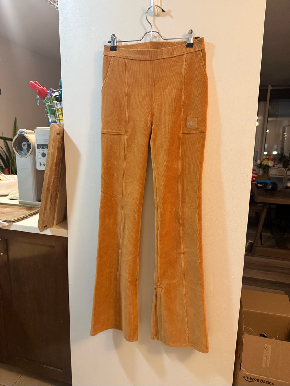ALO Corduroy High-Waist Flare Pant - Toffee